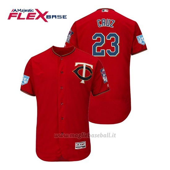 Maglia Baseball Uomo Minnesota Twins Nelson Cruz Flex Base Entrenamiento De Primavera 2019 Rosso